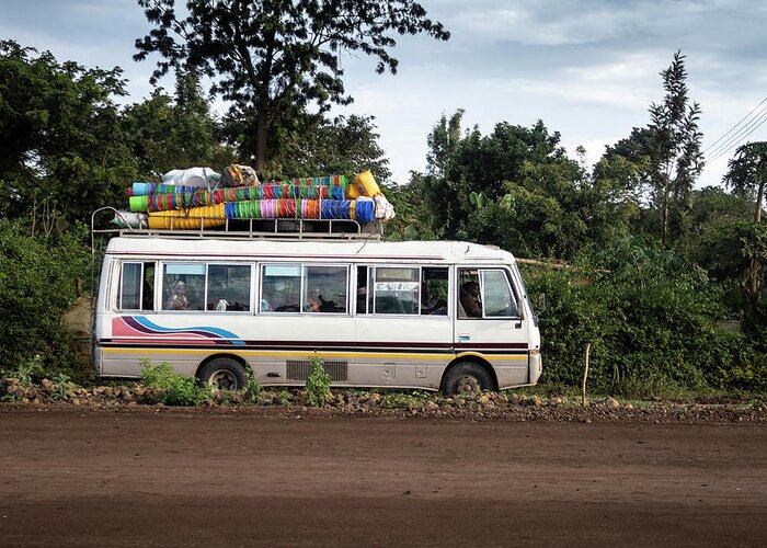 Africa Greeting Card featuring the photograph The Bus of Buckets by Mary Lee Dereske