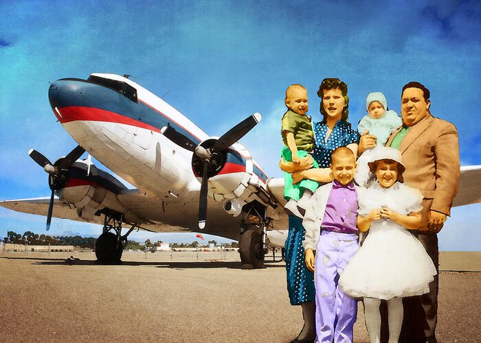 Dc-3 Greeting Card featuring the photograph The California Family by Timothy Bulone