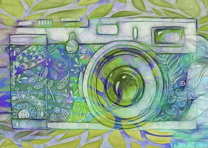 Camera Greeting Card featuring the digital art The Camera - 02c5b by Variance Collections