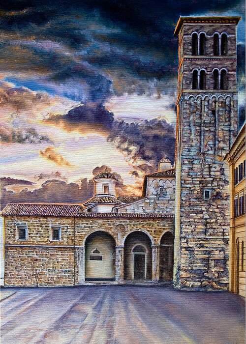 History Greeting Card featuring the painting The Cathedral by Michelangelo Rossi