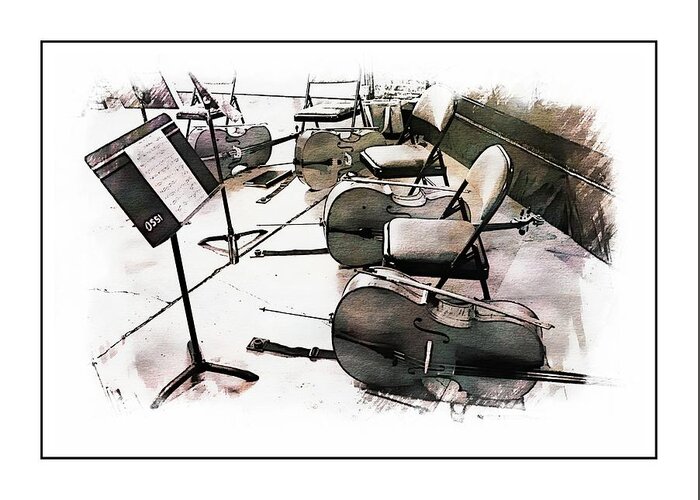 Cello Greeting Card featuring the photograph The Cello Section by Karen McKenzie McAdoo