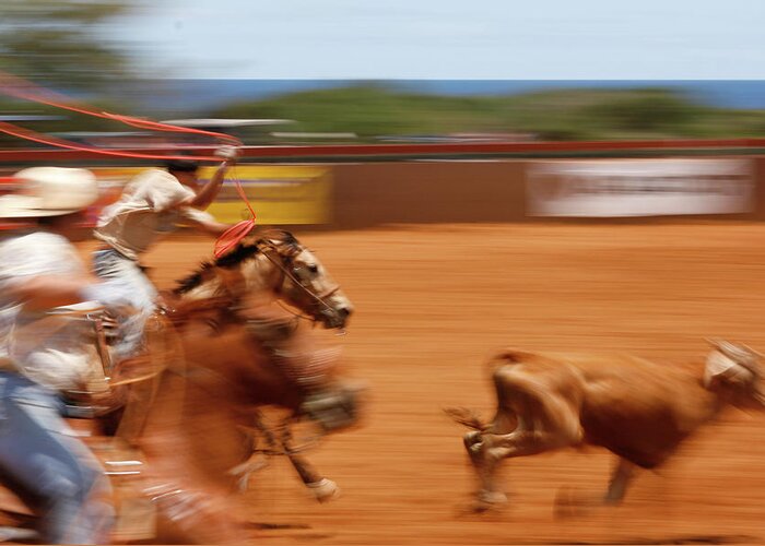 Poipu Rodeo Greeting Card featuring the photograph The Chase by Roger Mullenhour