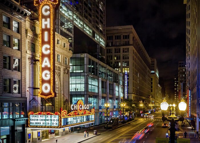 Chicago Greeting Card featuring the photograph Illinois - The Chicago Theater by Ron Pate