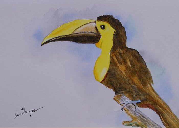 The Choco Toucan Greeting Card featuring the painting The Choco Toucan by Warren Thompson