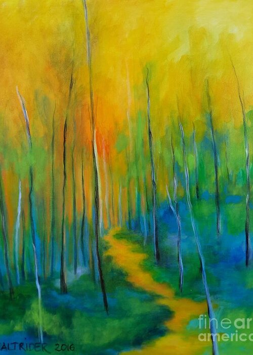 Landscape Greeting Card featuring the painting The Chosen Path by Alison Caltrider