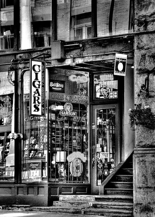 The Cigar Store Greeting Card featuring the photograph The Cigar Store by David Patterson