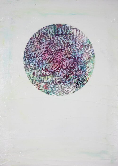 White Greeting Card featuring the painting The Circle by Madeleine Arnett