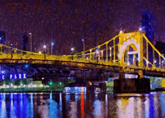 Clemente Bridge Greeting Card featuring the digital art The Clemente Bridge Heading to the Northshore by Digital Photographic Arts