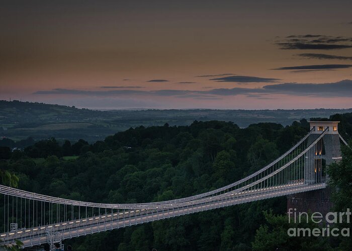 Clifton Suspension Bridge Greeting Card featuring the photograph The Clifton Suspension Bridge, Bristol England by Perry Rodriguez