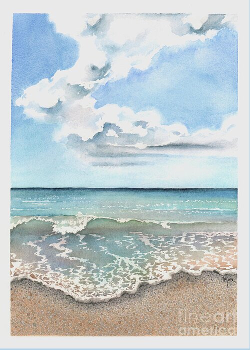 Gulf Greeting Card featuring the painting The Clouds Move In by Hilda Wagner