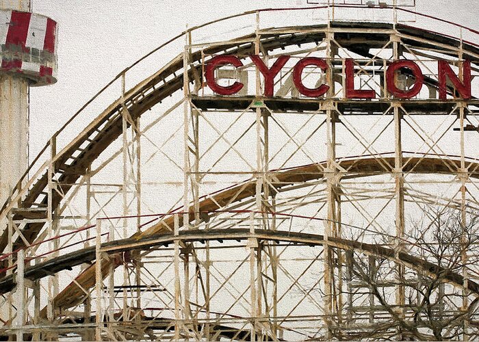 The Cyclone Greeting Card featuring the photograph The Coney Island Cylcone by JC Findley