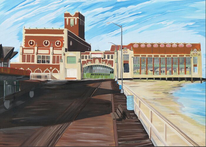 Asbury Art Greeting Card featuring the painting The Convention Hall Asbury Park by Patricia Arroyo