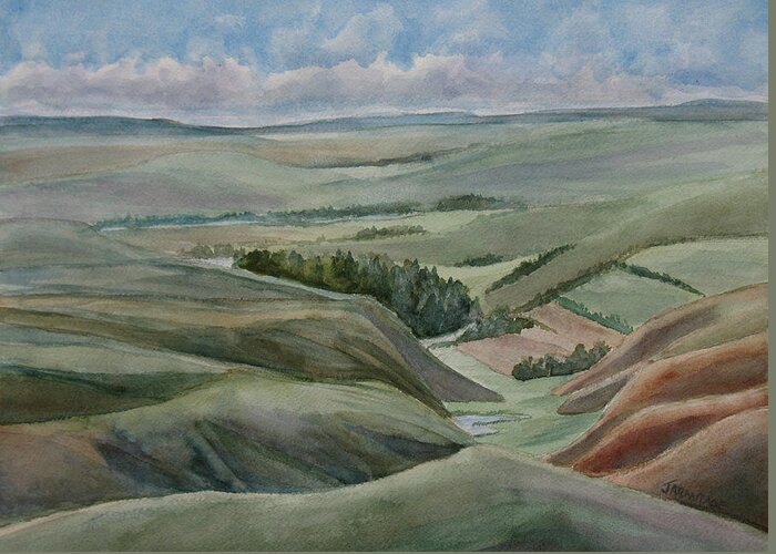 Montana Greeting Card featuring the painting The Corrugated Plain by Jenny Armitage
