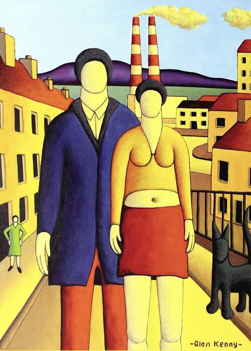  Paintings Greeting Card featuring the painting The couple by powerstation by Alan Kenny