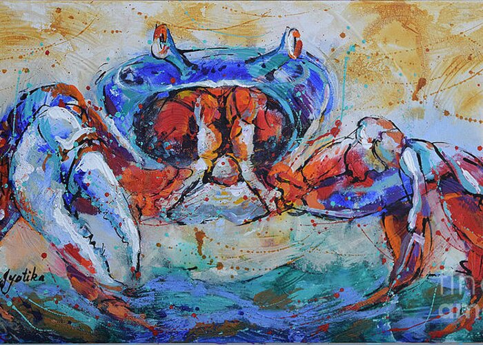 Crab Greeting Card featuring the painting The Crab by Jyotika Shroff