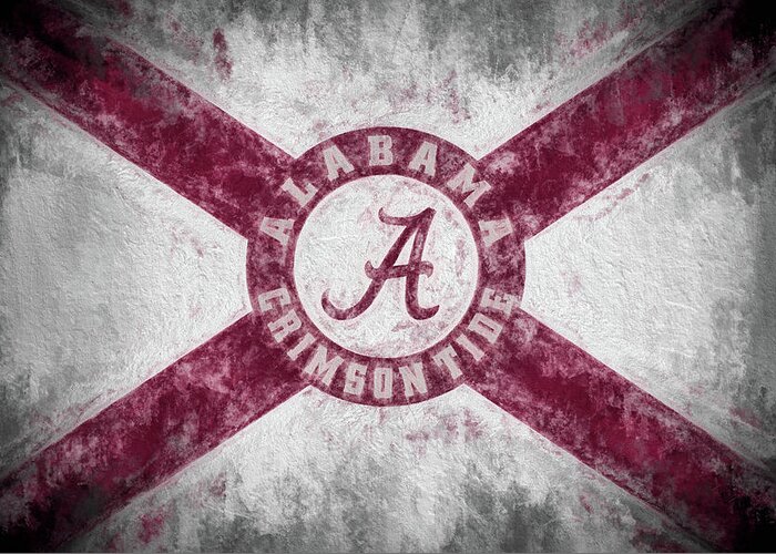 University Of Alabama Greeting Card featuring the photograph The Crimson Tide State Flag by JC Findley