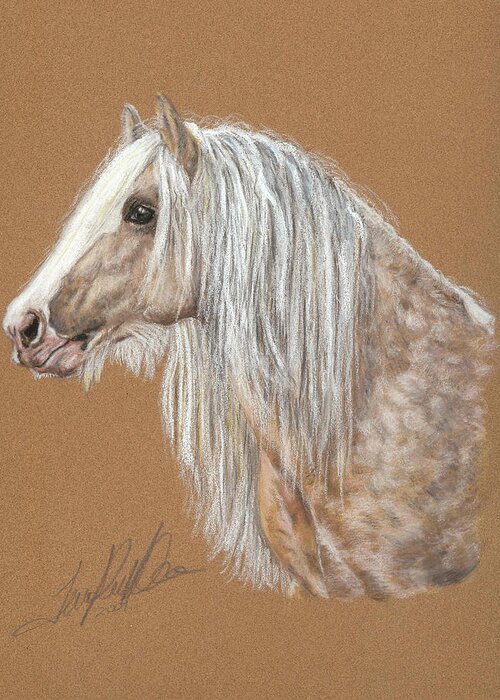 Equine Greeting Card featuring the pastel The Dappled Gypsy Romeo by Terry Kirkland Cook