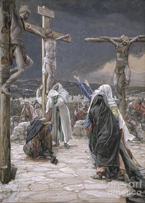 The Greeting Card featuring the painting The Death of Jesus by Tissot