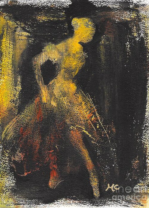 Figure Greeting Card featuring the mixed media The Debut by Mafalda Cento