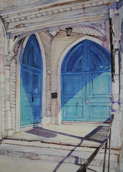 Old Doors Greeting Card featuring the painting The Doors by P Anthony Visco