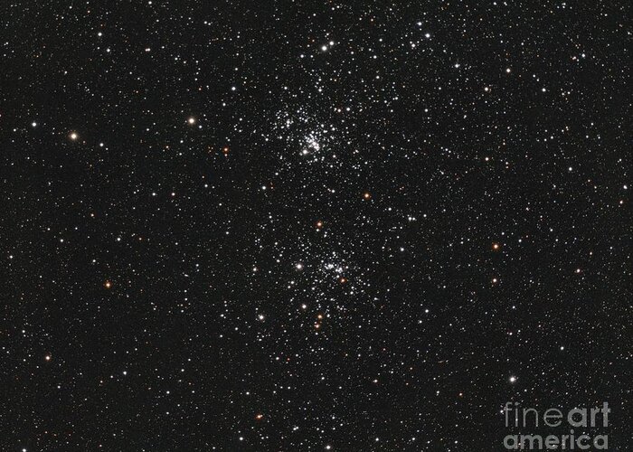 Double Greeting Card featuring the photograph The Double Cluster by David Watkins