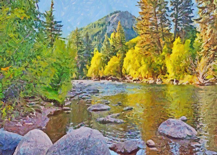 Colorado Greeting Card featuring the digital art The Eagle River in October by Digital Photographic Arts
