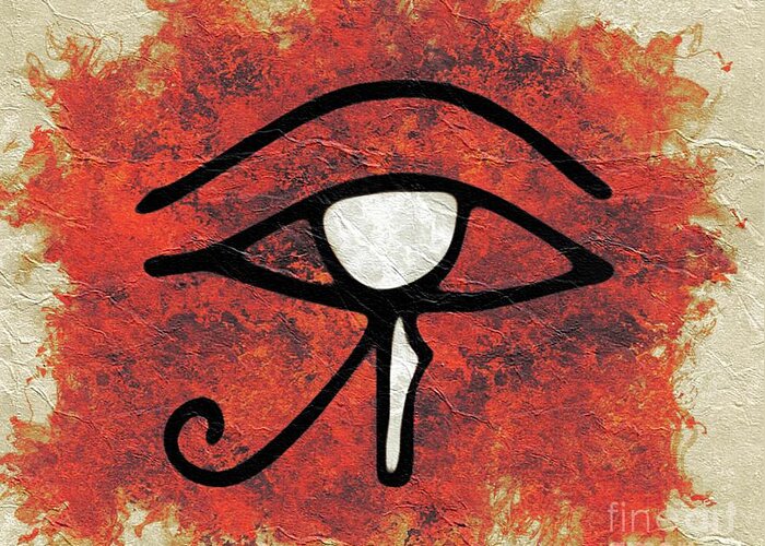 Eye Greeting Card featuring the painting The Eye of Horus by Esoterica Art Agency