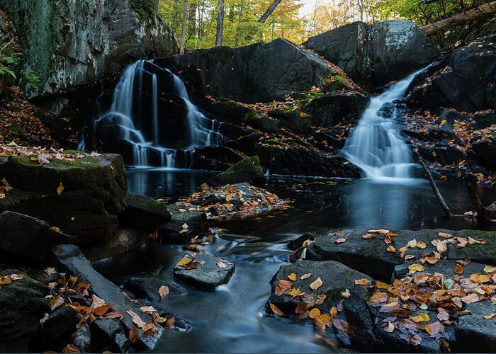 Waterfall Greeting Card featuring the photograph The Falls of Black Creek in Autumn III by Jeff Severson