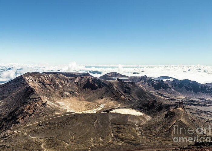 New Zealand Greeting Card featuring the photograph The famous Tongariro Alpine crossing in New Zealand by Didier Marti
