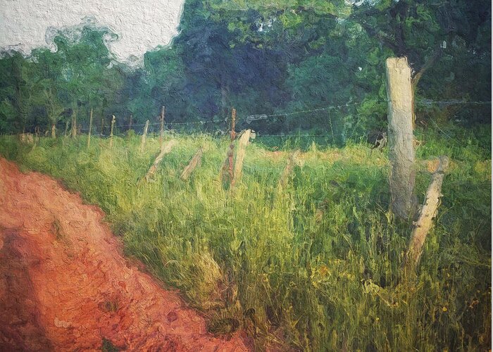 Photography Greeting Card featuring the photograph The Fence Posts Along The Road by Melissa D Johnston