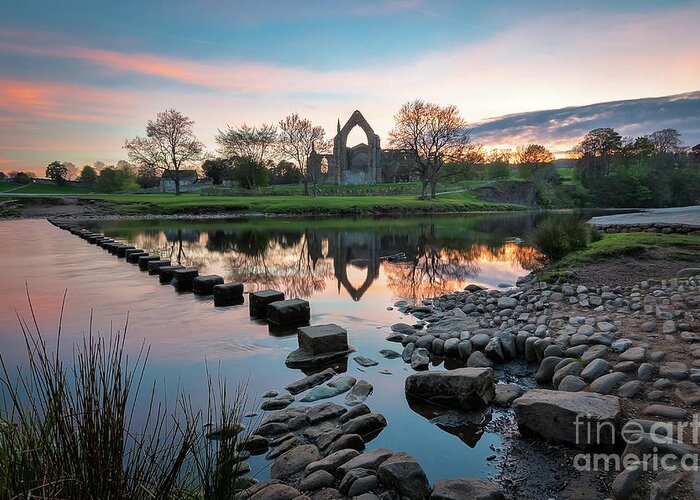 Bolton Abbey Greeting Card featuring the photograph The first sunset in May by Mariusz Talarek