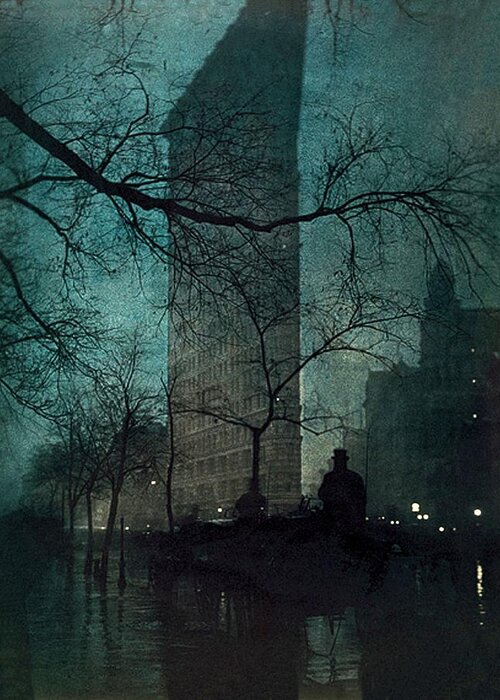 The Flatiron Building Greeting Card featuring the painting The Flatiron Building by Edward Steichen