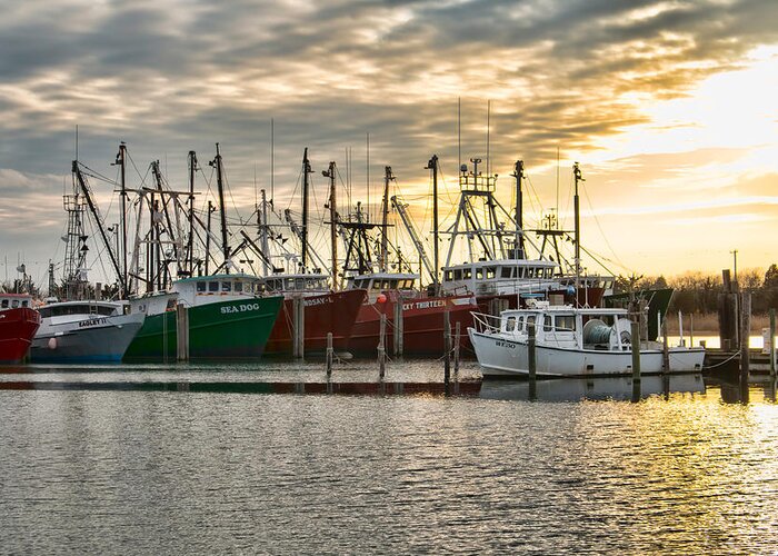 Fishing Greeting Card featuring the photograph The Fleet at Viking Village by Kristia Adams