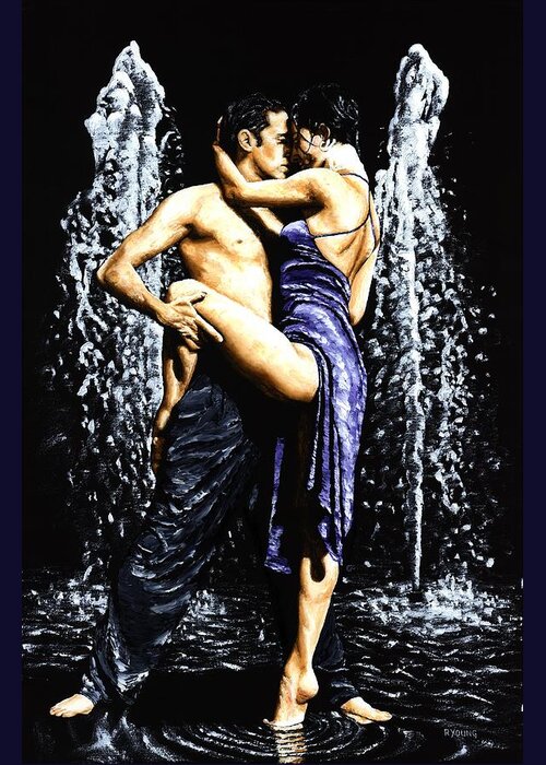 Tango Greeting Card featuring the painting The Fountain of Tango by Richard Young