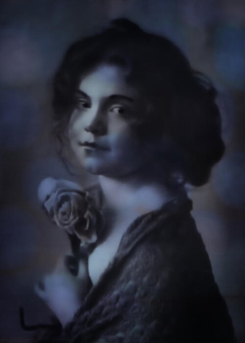 Vintage Photograph Greeting Card featuring the painting The Ghost of Rose by Sandra Selle Rodriguez