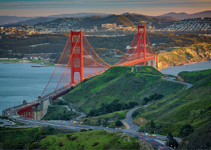 San Francisco Greeting Card featuring the photograph The Golden Gate at Sunset by Rick Berk
