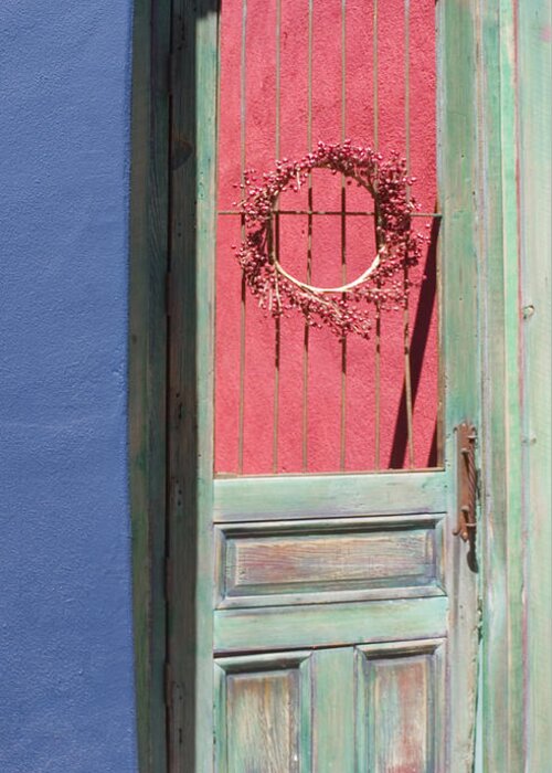 Entryway Greeting Card featuring the photograph The Green Door by Elvira Butler