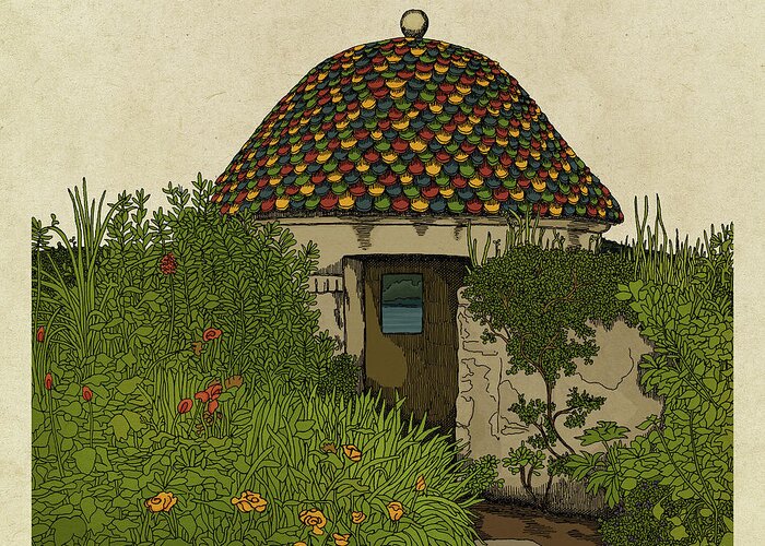 Drawing Greeting Card featuring the drawing The Guard House by Meg Shearer