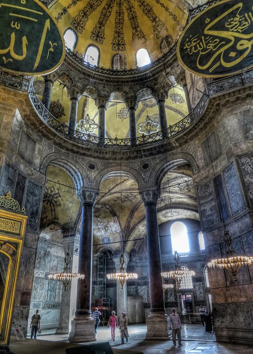 Gold Greeting Card featuring the photograph The Hagia Sophia by Ross Henton