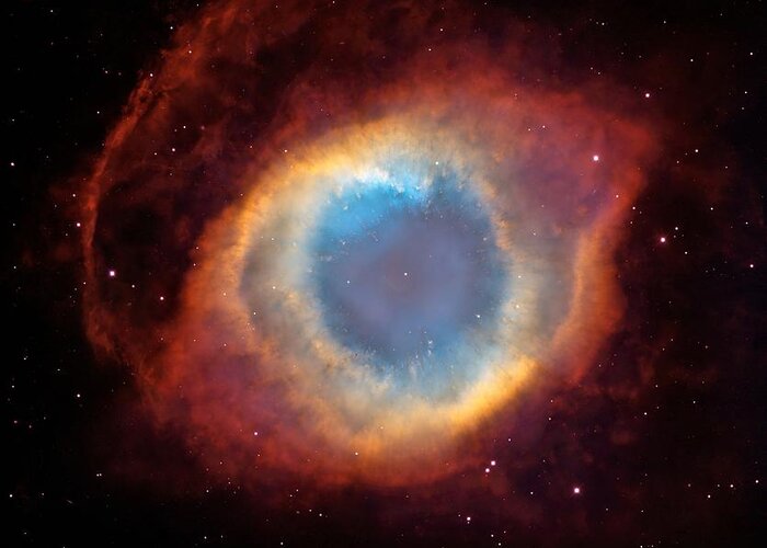 Helix Greeting Card featuring the painting The Helix Nebula by Hubble Space Telescope
