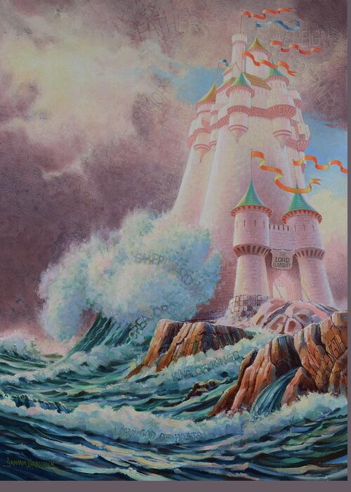 Biblical Greeting Card featuring the painting The HIgh Tower by Graham Braddock