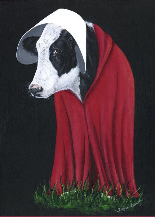 Literature Greeting Card featuring the painting The Holstein's Tale by Twyla Francois