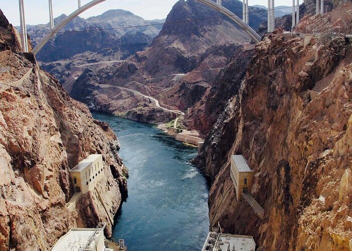 Black Canyon Greeting Card featuring the photograph The Hoover Dam by Sue Morris