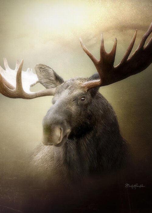 Animal Greeting Card featuring the digital art The King by Cindy Grundsten