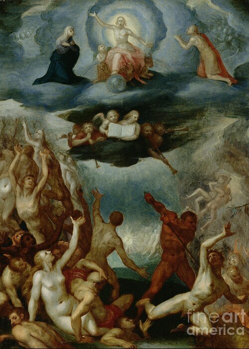 The Greeting Card featuring the painting The Last Judgement by Martin Pepyn
