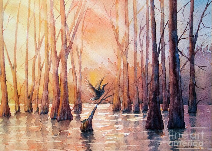 Nature Greeting Card featuring the painting River Dreamin' by Rebecca Davis