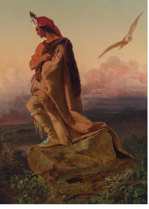 The Last Of The Mohicans Greeting Card featuring the painting The Last of the Mohicans by Emanuel Gottlieb Leutze