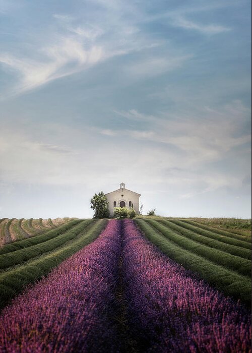 Provence Greeting Card featuring the photograph The lavender chapel by Joana Kruse