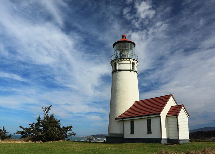 Lighthouse Greeting Card featuring the photograph The Lighthouse At Cape Blanco by James Eddy