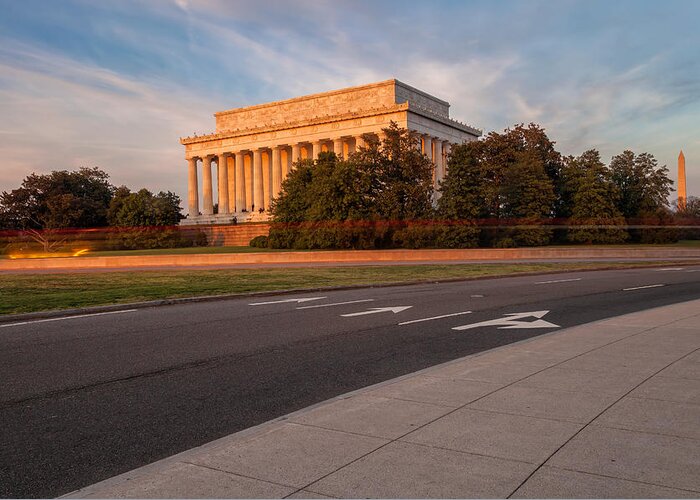 City Greeting Card featuring the photograph The Lincoln Memorial by Jonathan Nguyen